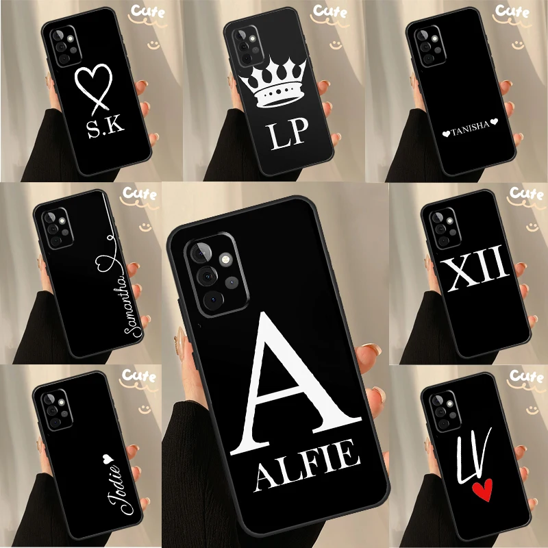 Personalised Initial King Crown Case For Samsung Galaxy A52 A32 A12 A16 A26 A36 A56 A15 A35 A55 A34 A54 A13 A33 A53 A17 A06