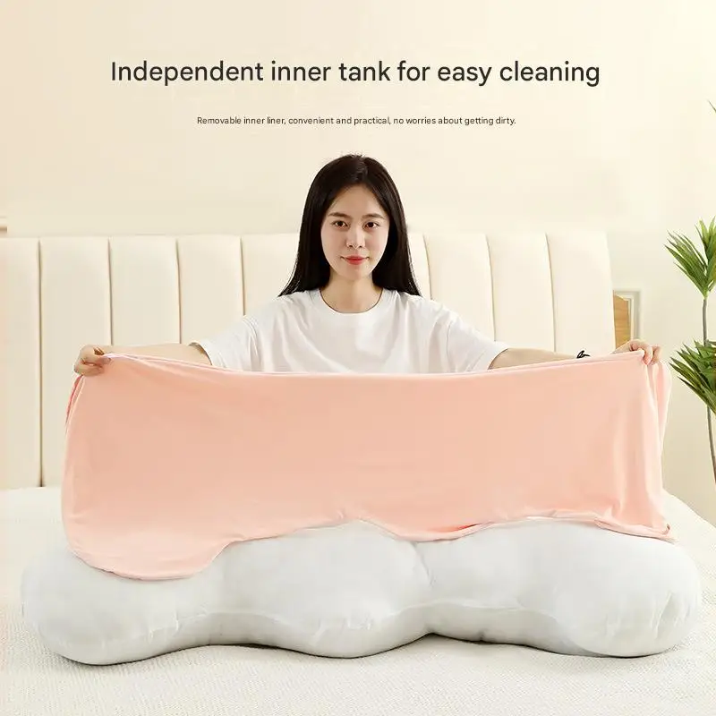 Ice silk/short velvet single long strip sleep aid pillow with leg clamps for girls, side sleeping extended leg pillow for women