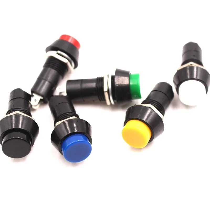 5Pcs PBS-11A PBS-11B 12mm self-locking Plastic Push Button Switch Latching Switchs 3A 250V AC 2PIN 6Color