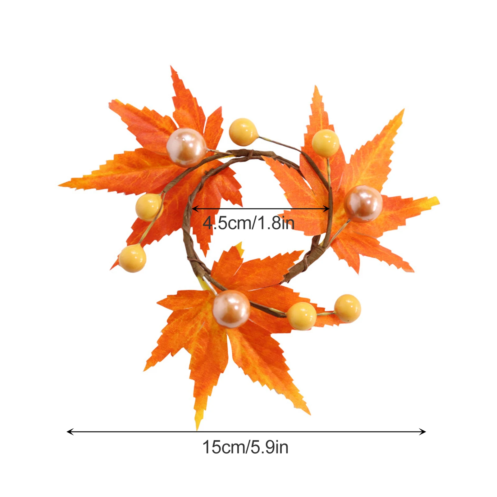 Halloween Harvest Decorations Christmas Wreaths Festive Candle Rings Table Orange Plastic Environmentally Artificial Maple Leaf