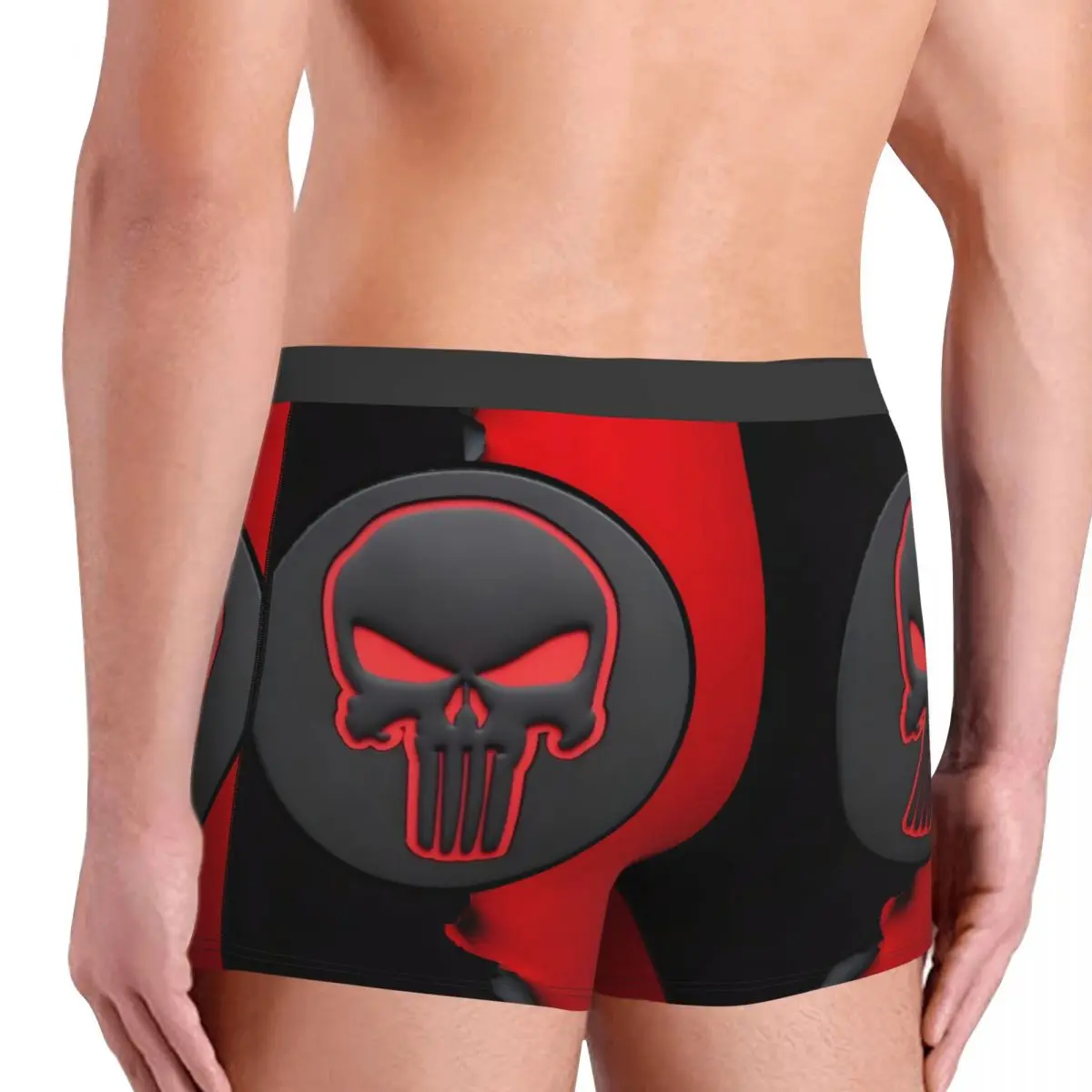 Custom Punisher Trendy Superhero Underwear Men Stretch Comics Boxer Briefs Shorts Panties Soft Underpants For Male