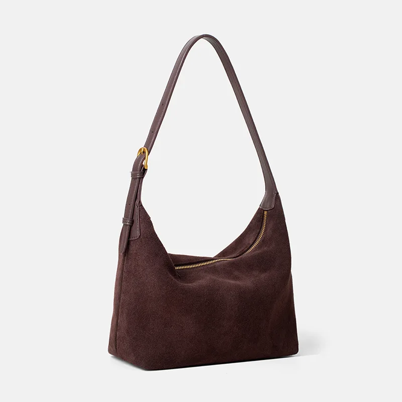 Genuine Leather Winter Fashion Women\'s Handbag,frosted Cowhide Tote Bag, High-quality and Simple Casual Shoulder Crossbody Bag