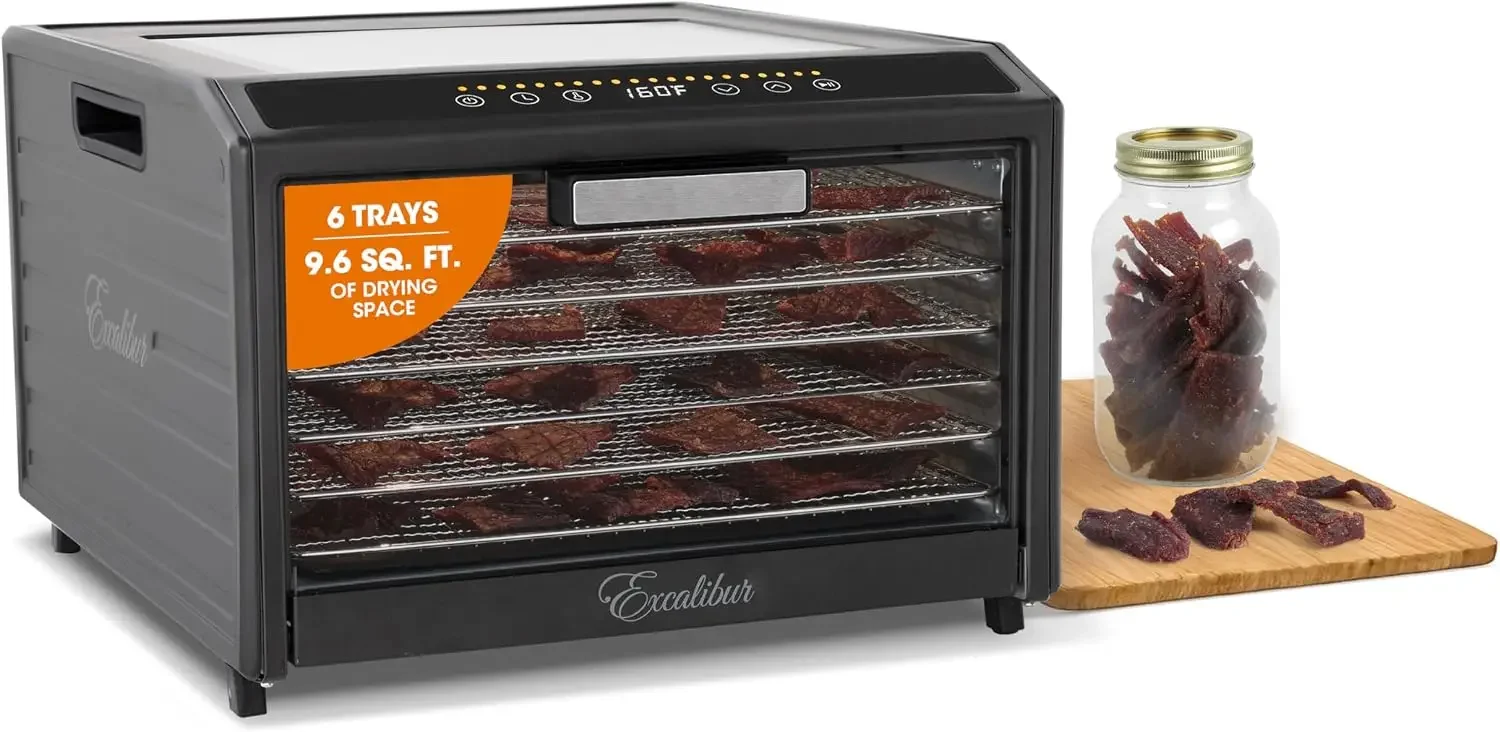 Electric Food Dehydrator Performance Series 6-Tray with Adjustable Temperature Control Includes Stainless Steel Drying Trays