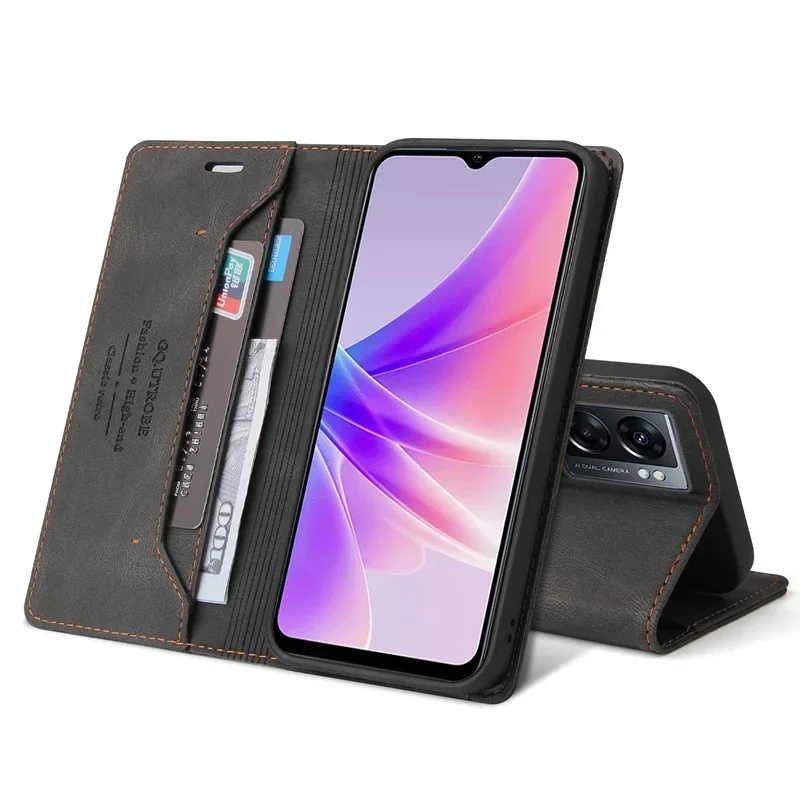 Wallet Flip Leather Texture Case For OPPO A96 A95 A94 A92 A78 A77 A76 A74 A73 A72 A58 A57 A54 A53 A52 A36 A35 A33 A32 A16 A15