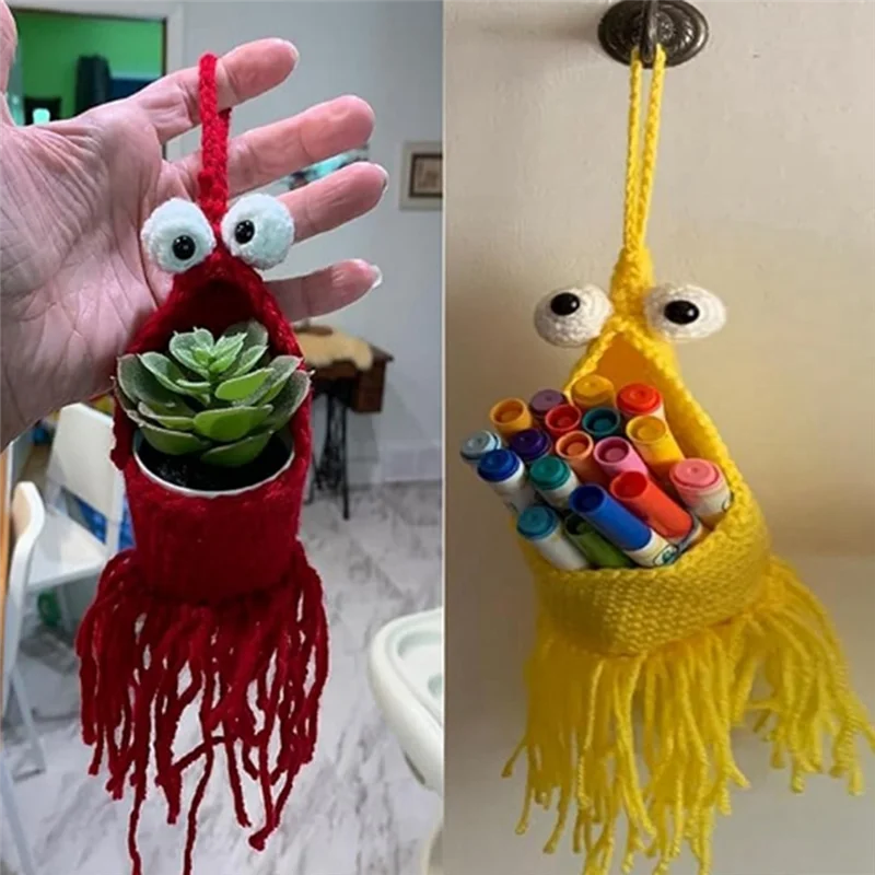 شماعة نباتات كروشيه من ABJY، سلة زراعة معلقة داخلية، شماعة نباتات مكرامية داخلية