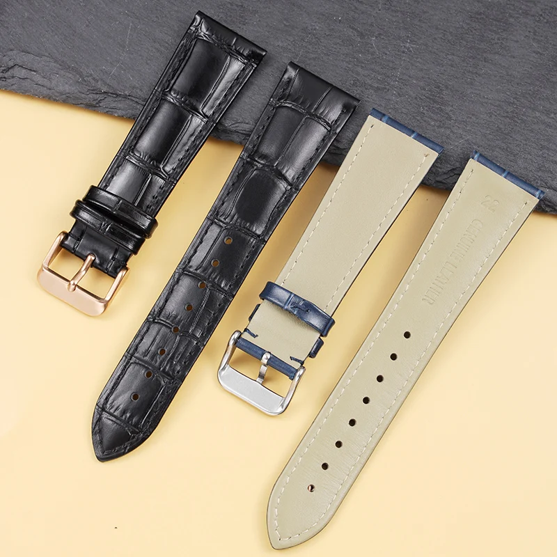 Calfskin Leather Watch Strap, Solid Buckle, Gift for Her