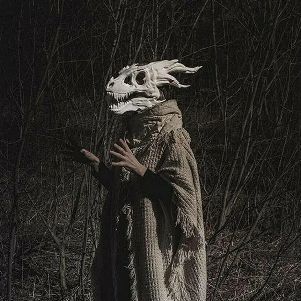 Cthulhu Dragon Head Bone Mask Headgear Dinosaur Animal Mouth Movable Gift Funny Dinosaur Skeleton Headgear