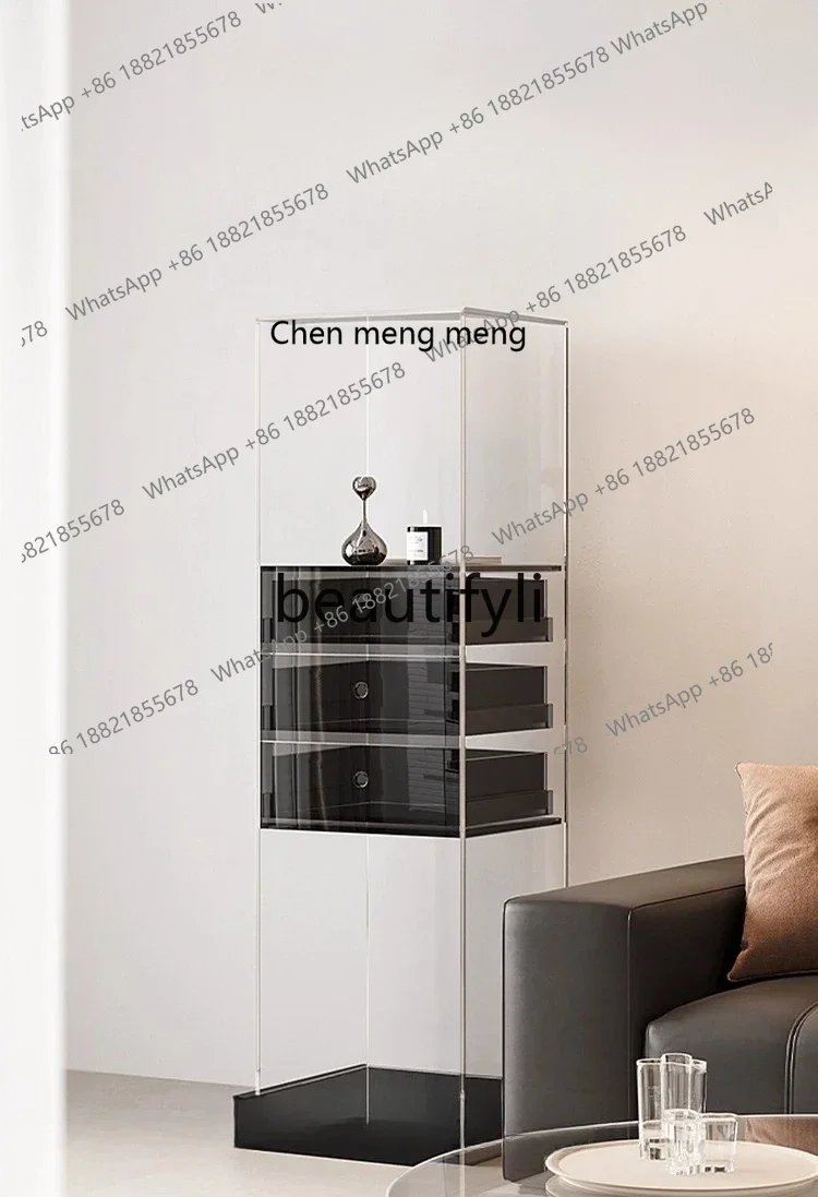 X GG عرض غرفة المعيشة ضوء المنزل الفاخرة عرض خزانة مشروبات غرفة المعيشة مع خزانة عرض الأدراج #5