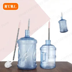 Bottle Clean Brush Stainless Steel Rod Bucket Washing Brush Water Dispenser Mineral Water Bucket Cleaning Brush Household Tools