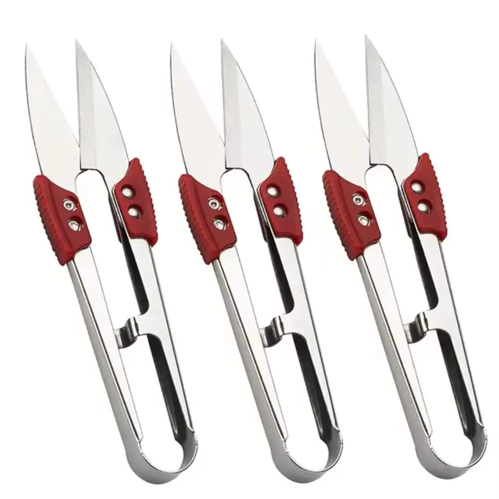Stainless Steel U Thread Scissors Fabric Cutting Clippers Yarn Shears Sharp Blades Precision Cutting Cross Stitch Scissors