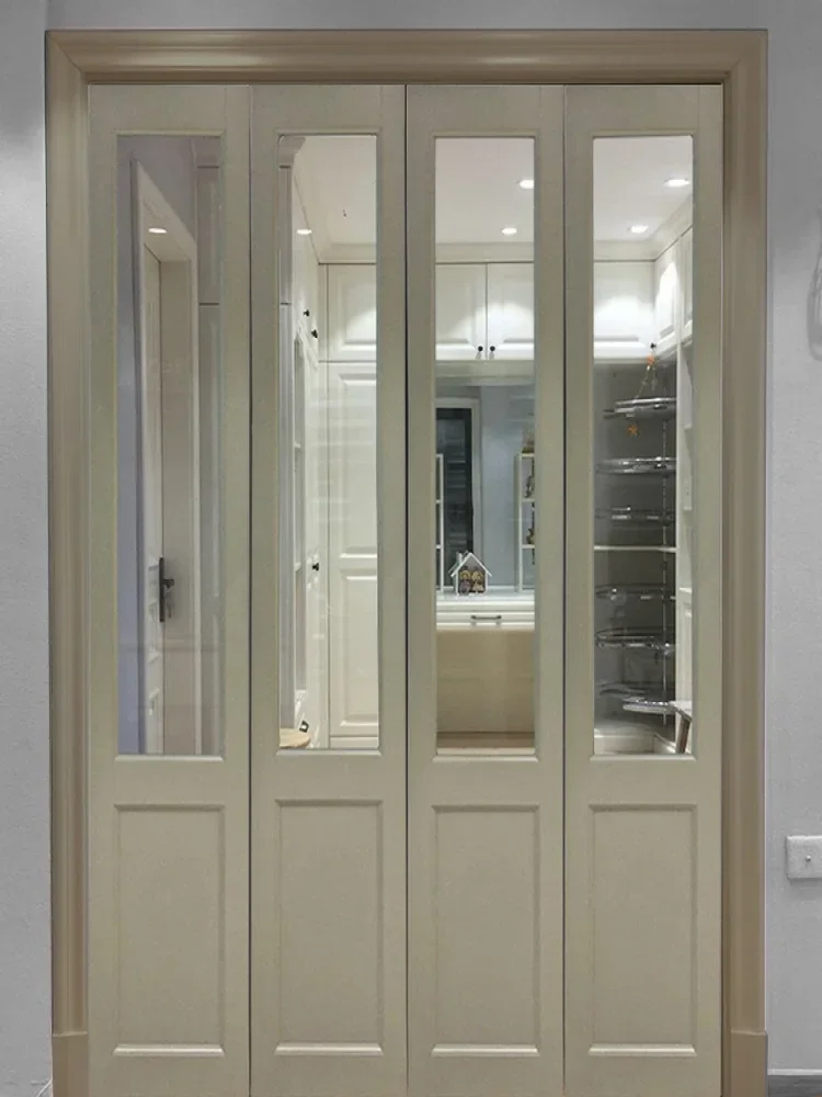 Solid wood folding door sliding lattice door