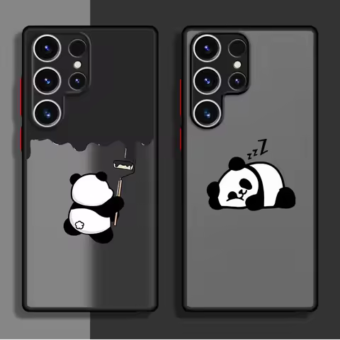 Case for Samsung Galaxy S21 S22 Plus S9 S23 Ultra S24 FE S25 Edge S10 S20 Back Phone Cover Cute Cartoon Panda