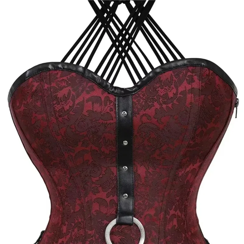 Steampunk Corset Bustier Women Gothic Boned Lace up Corselet Halloween Cosplay Costume