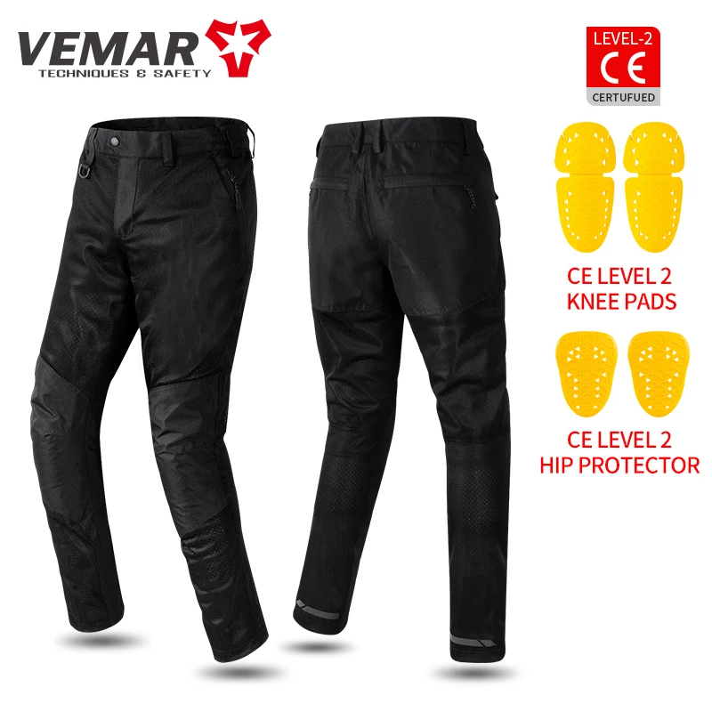 VEMAR Men's Summer New CE1/2 Motorcycle Riding Pants Mesh Breathable and Anti Drop Large High-quality Motorcycle Riding Pants