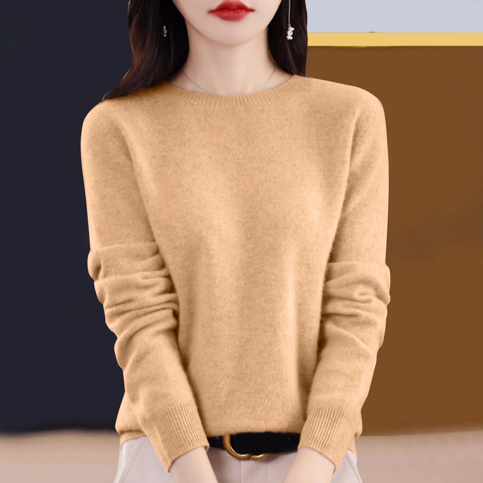 Wool Cashmere Sweater Women Knitted Sweater Turtleneck Long Sleeve Pullovers Autumn Winter Clothing Warm Jumper Knitted Tops