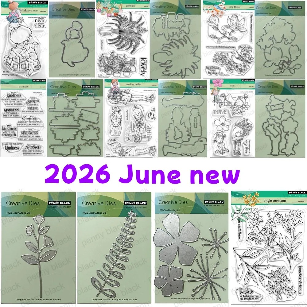 

2026 June new Sunny Thoughts metal cut dies and clear stamps scrapbooking to make paper engraving frames card craft set
