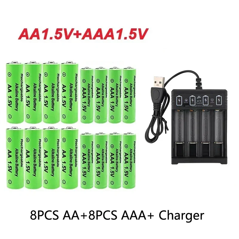 Original Rechargeable Battery 1.5V AA9800mAh+AAA8800mAh+Charger for Computer Clock Radio Video Game Digital Camera AA AAAbattery