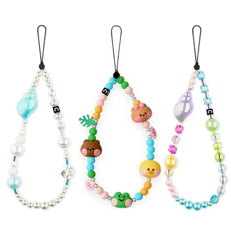 Summer Ocean Shell Beads Chain Universal Phone Straps Lanyard Phone Hanging Chain