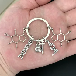 1Pcs Chemical Molecular DNA Microscope Keychain Microscope Experiment Equipment Keyring For Student Gift Jewelry Handcraft