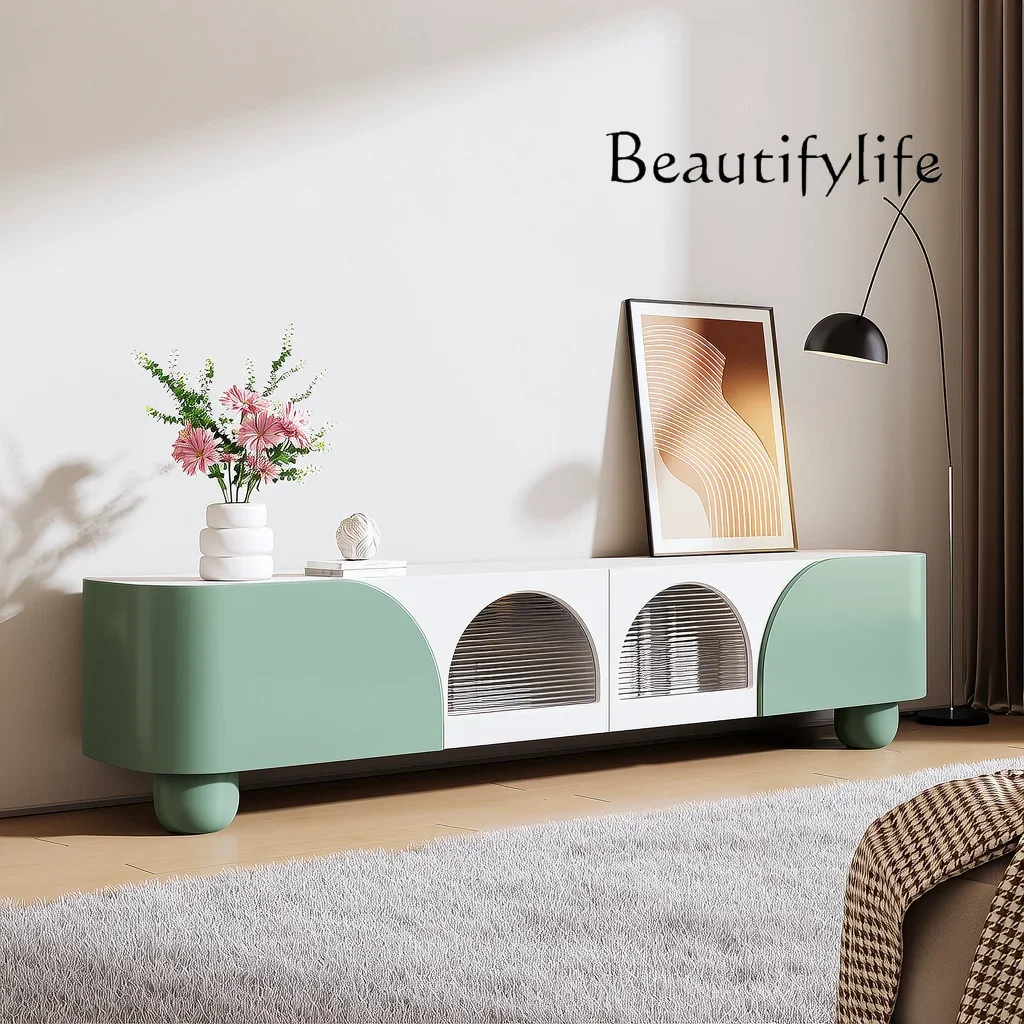 

New solid wood TV cabinet French cream wind TV cabinet modern simple living room new floor cabinet