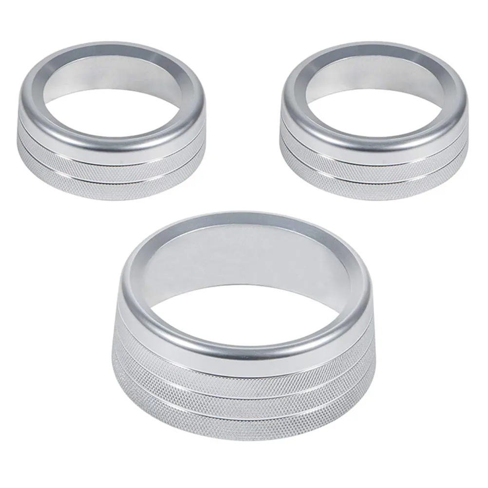 

3Pcs Car Start Knob Ring Premium Air Conditioning Button Cover Alloy Decorative Trim for Interior Climate Control Protection