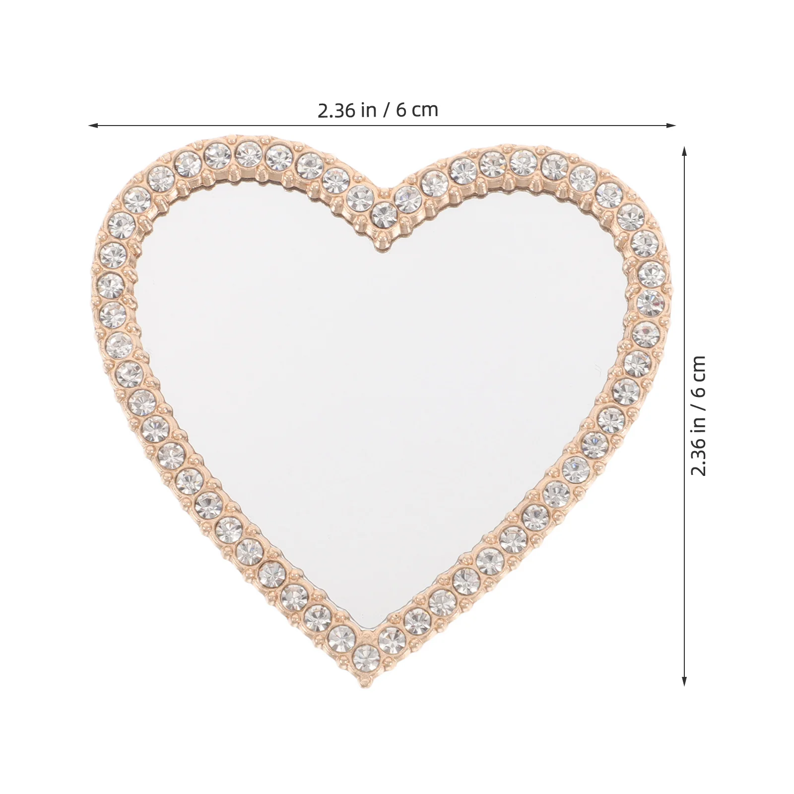 5 stuks hartvormige handspiegel meisjes stijlvolle strass draagbare mini zakspiegel telefoonhoes decor Valentijnsdag