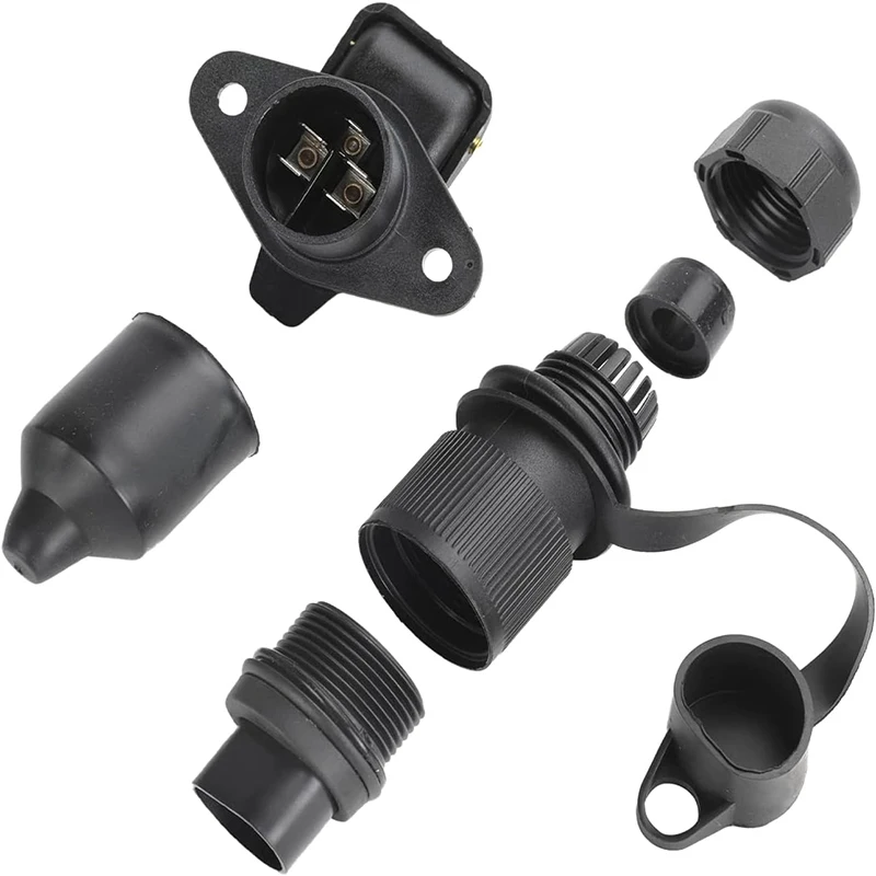 Yuanjoy adaptador de interfaz de enchufe redondo de 3 polos, Conector de enchufe para electrónica de coche, remolque, caravana, camión, vehículo,