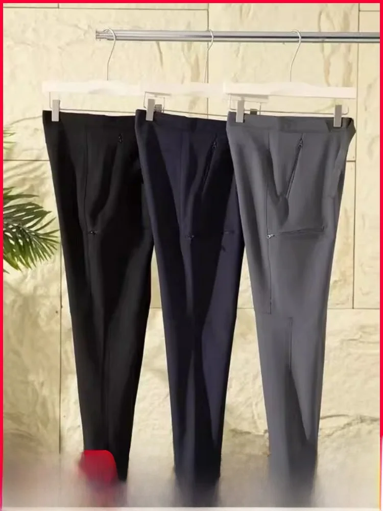 

Thiened Fce Warmth ell Pants Men's Waterproof Autumn Winter Faion Ci Sle Straight Leg Pants 3D Tailoring GM Series