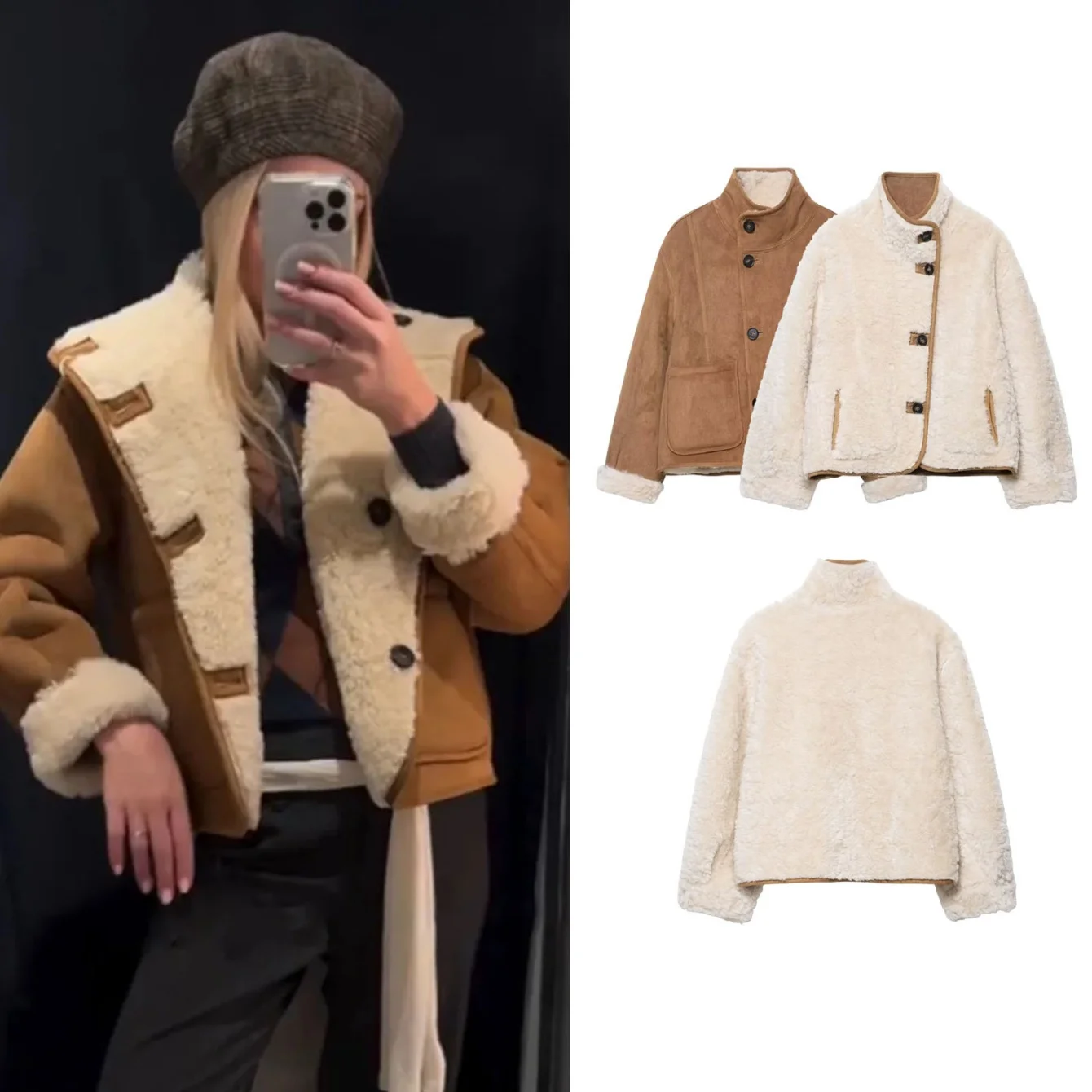 

Женские повседневные свободные двусторонние пальто, женские осенне-зимние однотонные однобортные куртки с воротником-стойкой и длинными рукавами, карманами, пальто