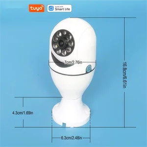 Tuya Smart Home Surveillance -Kamera, Nacht -Sicherheitsvideo, Zwei -Wege -Audiounterstützung, mobile Bewegung, E27 -Lampe, WLAN, 2,4G 12 Hauptverkaufskamera ESPIA LAMP - №3
