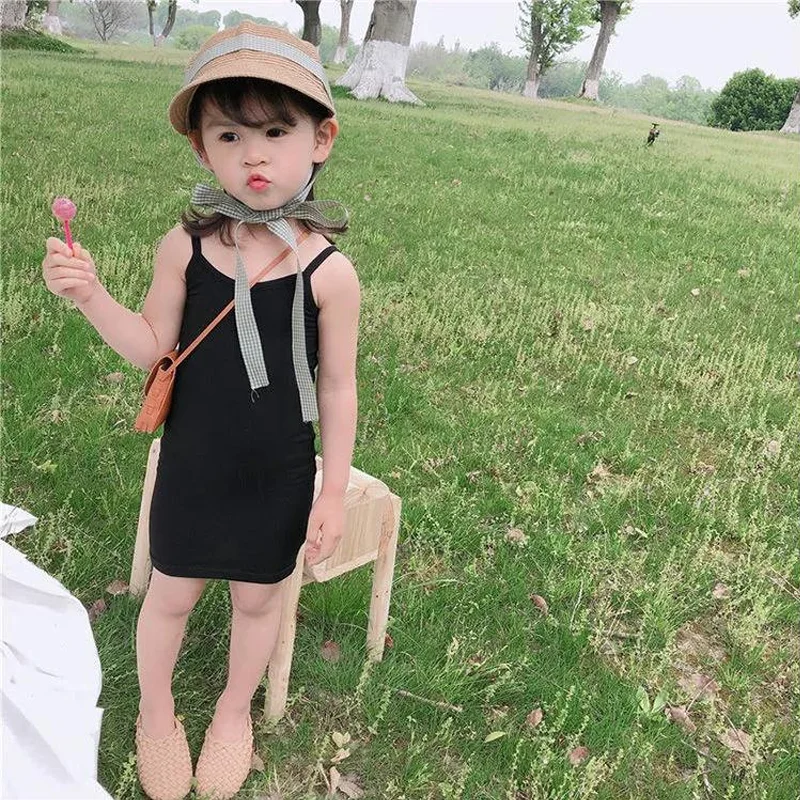 2024 New Girls Summer Dress Girls elegant dresses  Sling Dress lovely Daily Casual Clothing for Child Girl 2-12Year