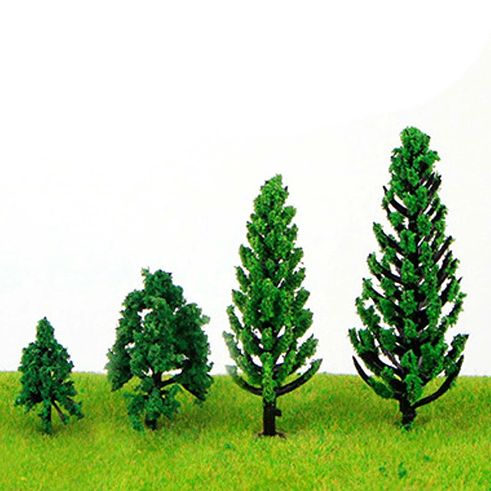 50 Stuks Plastic Bomen Model Trein Kunstmatige Miniatuur Boom Landschap Spoorweg Decoratie Gebouw Landschap Accessoires Speelgoed Voor