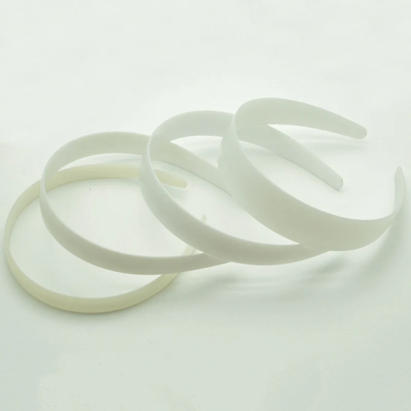 10PCS 1.5cm 2cm 2.5cm 3cm White Arched Plastic Hair Headband No Teeth Plain Hair Hoops Hairbands For DIY Women Hair Accessories