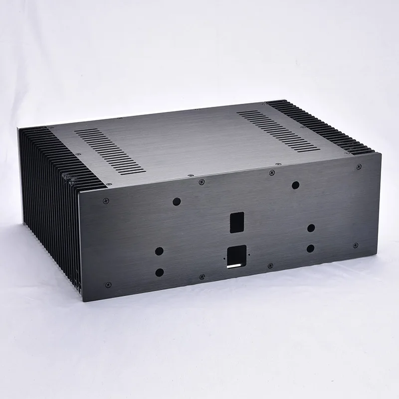 Full Aluminum  Class A power amplifier case post amplifier DIY chassis 430X120X400 4312 pass panel amp DIY box with big heatsink