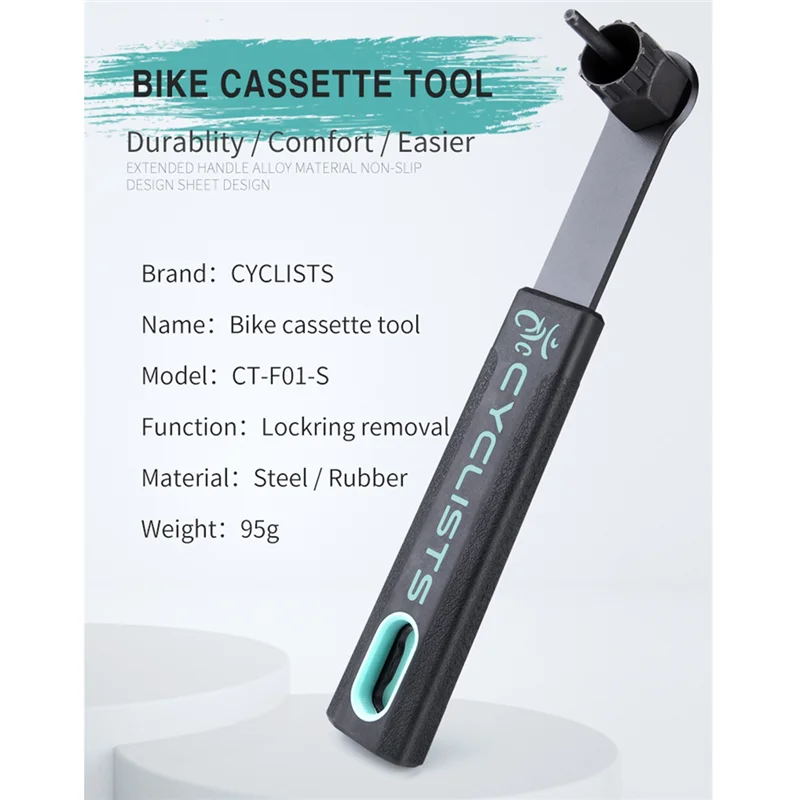 CYCLISTS Bicycle Cassette Lockring Removal Tool Bike Freewheel Repair Tools Handle Wrench Bicycle Maintenance Tools view 2