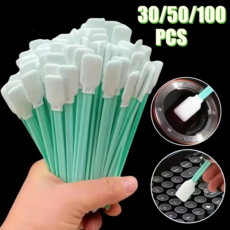 30/50/100PCS Car Interior Cleaning Swabs with Sponge Tips for Vent Crevices – Multi-Purpose Cleaning Kit