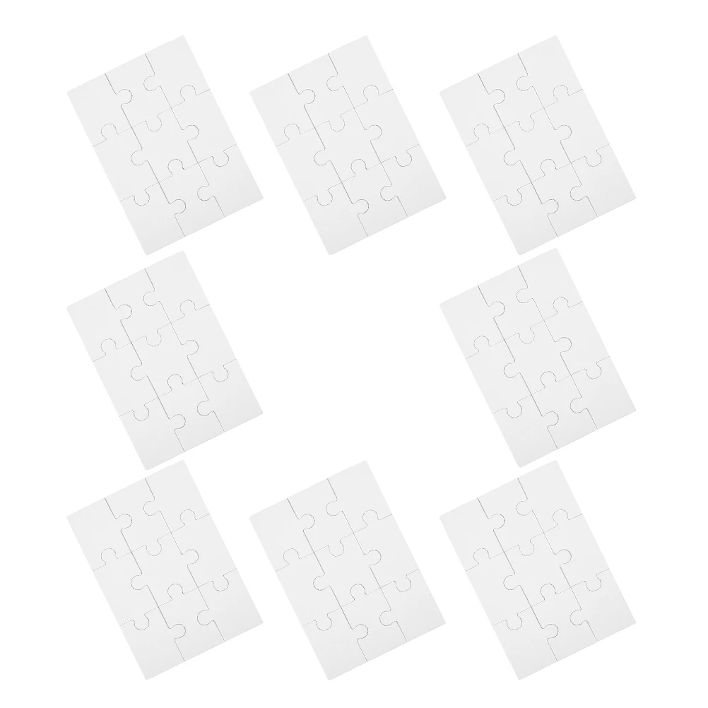 8 pièces de Puzzle vierge pièces Sublimation transfert de chaleur Rectangle en bois bricolage Puzzles artisanat enfants jeu familial Sublimation