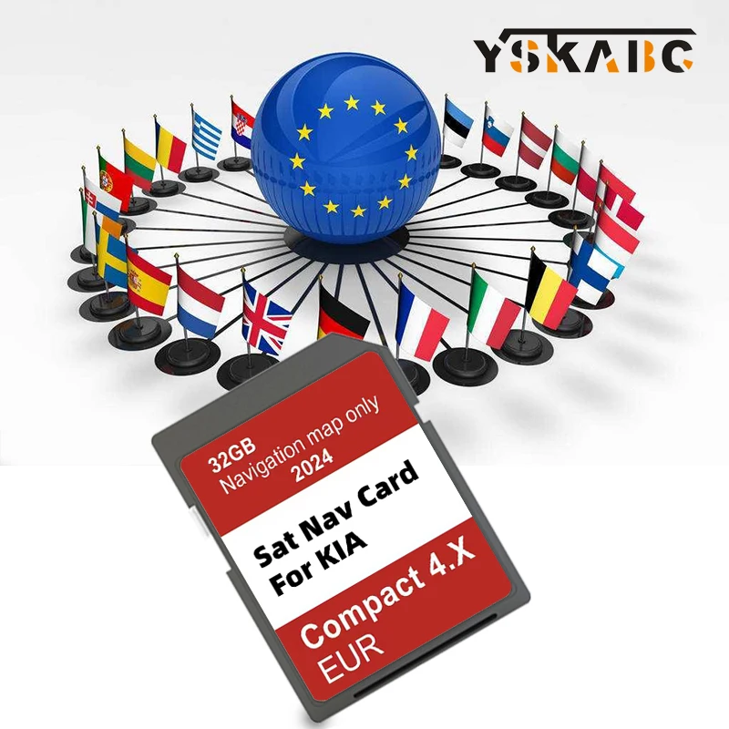 

Compact 4.X EUR Update Map Europe UK Turkey for KIA Compact 4.X Soul/Sorento/Optima Vehicle SD Card 2024 Navigation GEN4 32GB