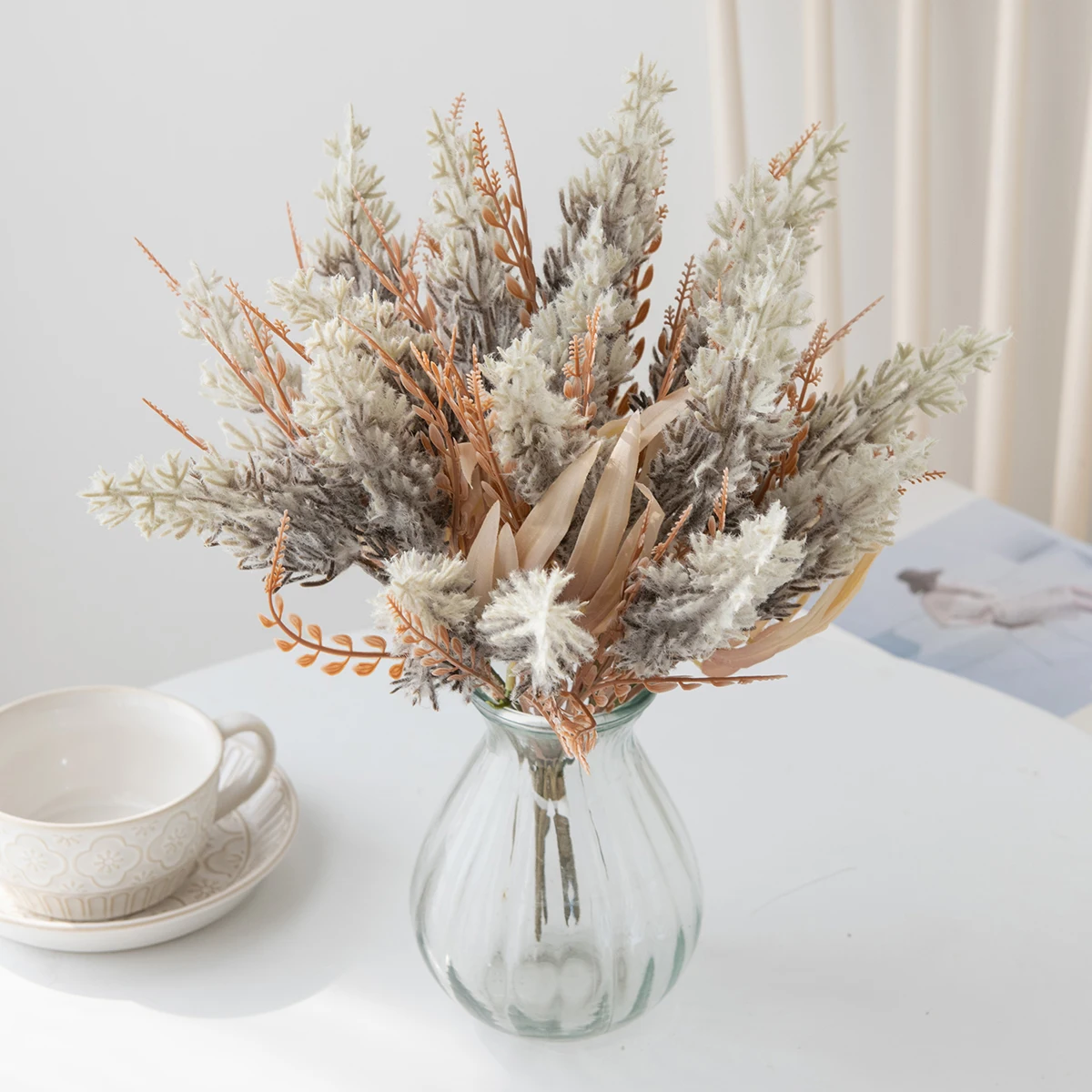 Künstliche Schilfpflanze für Zuhause, Büro, Party, Tischvase, Bonsai-Dekoration, Outdoor, Garten, Hof, Hochzeit, Braut, DIY-Fotografie-Requisite – Detail 3
