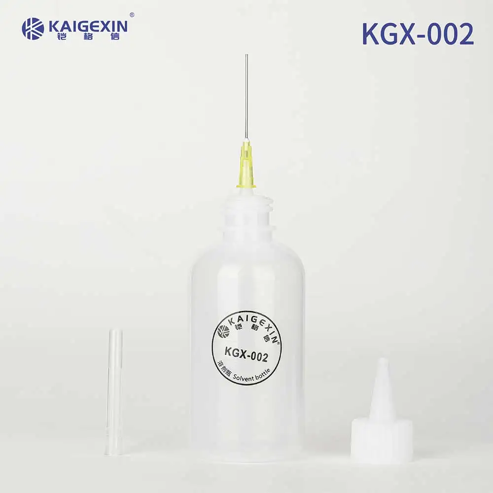 KGX-001/002 50ml/100ML Solvent Bottle Needle Tip Soldering Cleaning Liquid Flux Alcohol Oil  Dispenser Plastic Hand Bottle Clean