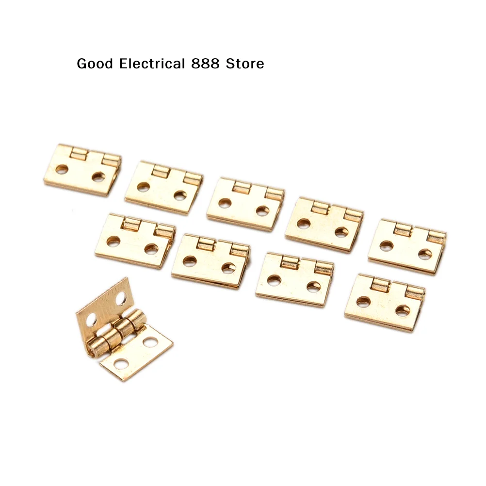 【GE】10Pcs Mini Small Metal Hinge For 1/12 House Miniature Cabinet Furniture