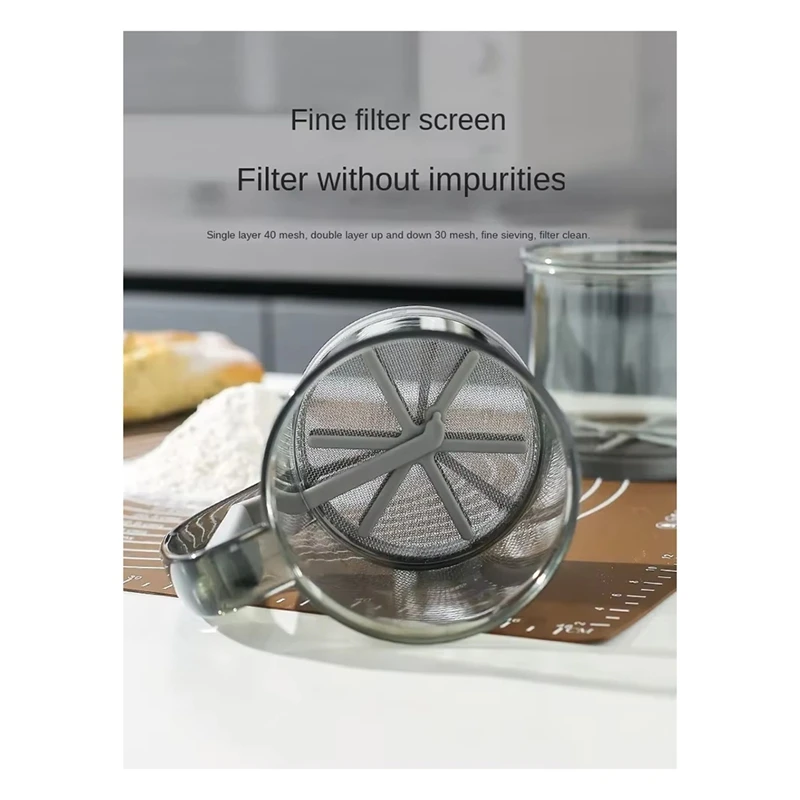 Semi-Automatic Flour Sifter, Transparent Non-Stick Sieve For Baking, Essential Kitchen Gadget And Accessory