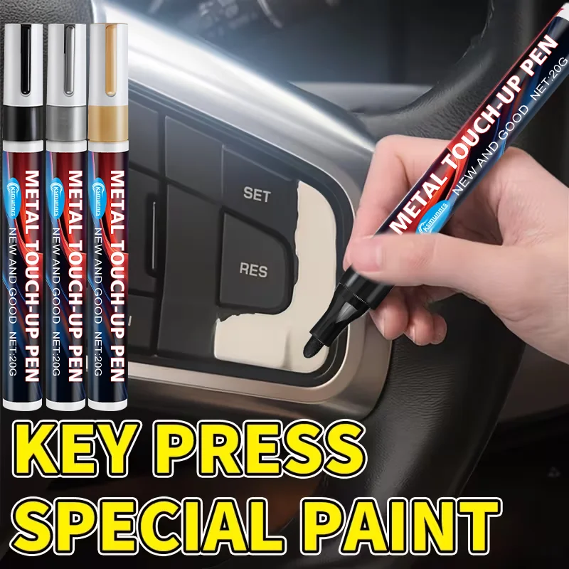 Caneta de Reparo de Pintura para Carros - Caneta de Retoque Plástica Preta para Restauração de Arranhões e Cor no Interior Automotivo