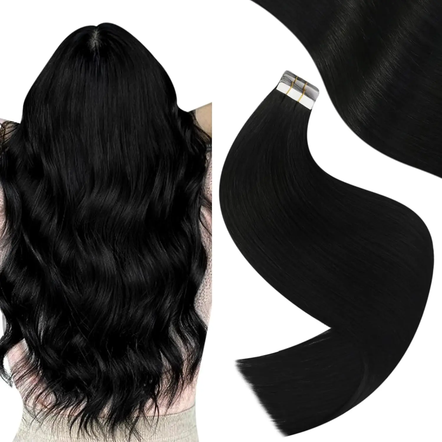 

Лента Laavoo для наращивания человеческих волос, 20p и 40p, 100% настоящие прямые натуральные бразильские волосы, уток кожи, человеческие волосы, 12-24 дюйма, лента для волос