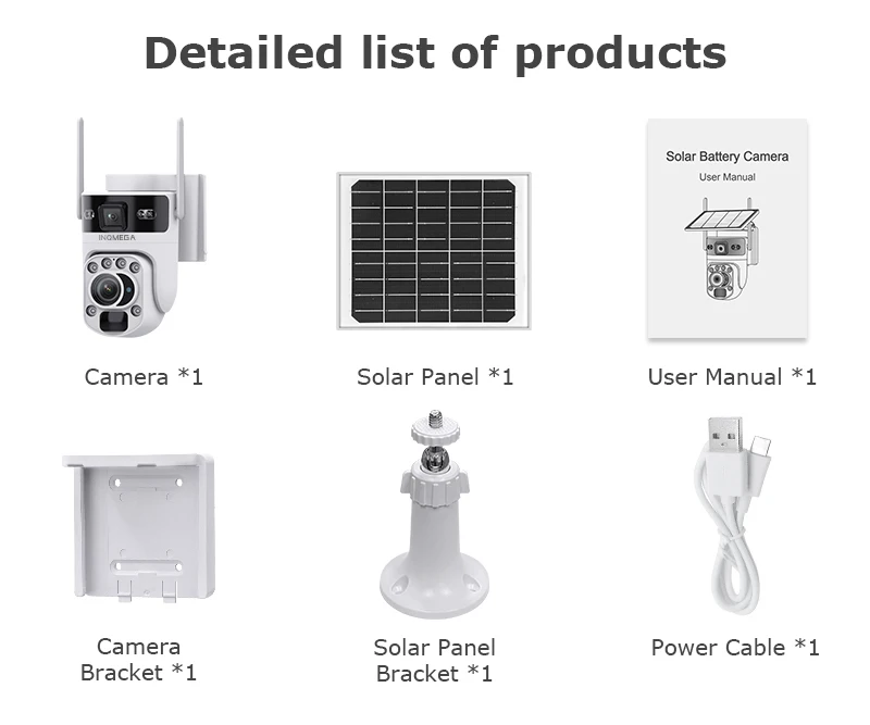 INQMEGA 12MP 60X Optics Zoom Dual Screen 4G /WIFI Solar Camera Securty Outdoor PIR Human Detection Color Night Vision UBOX APP