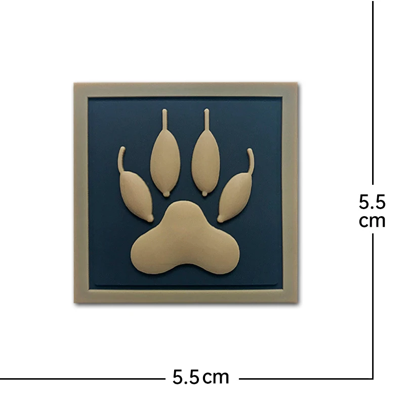 Wolf paw PVC Rubber high quality patches Tactical armband Personality Badge hook Cloth Sticker Emblem Applique