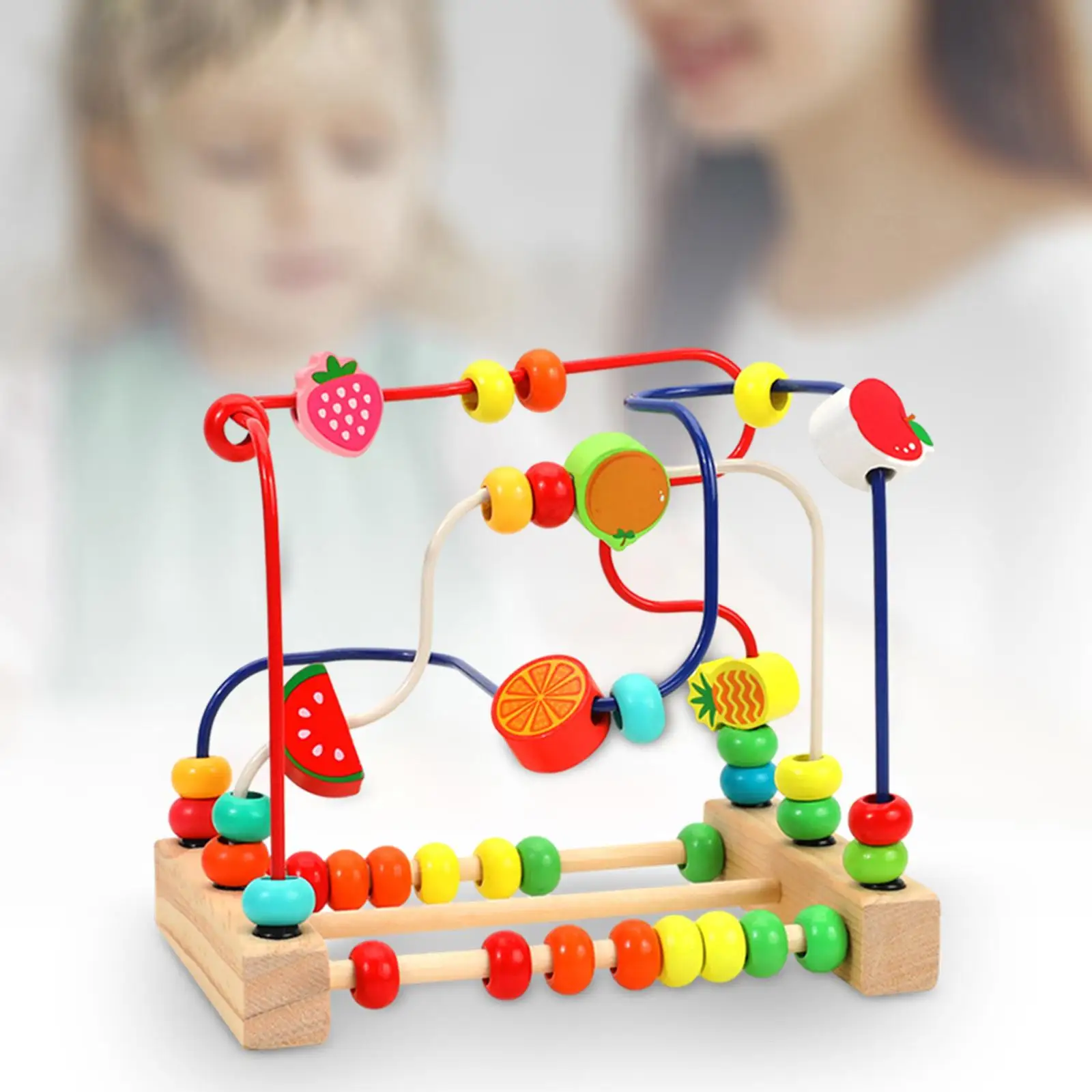 Wooden Bead Maze Toys Preschool Educational Toy Grasping Ability Wooden Colorful Beads Roller Toys for Baby Birthday Gifts