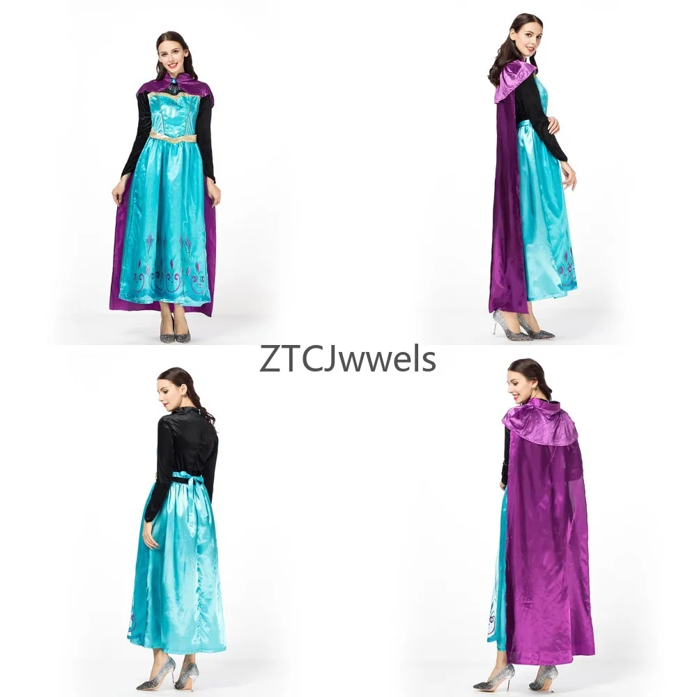 

Elegant Fairy Tale Queen Princess Cosplay Costume With Cape for Carnival Stage Performance Fantasy Dress