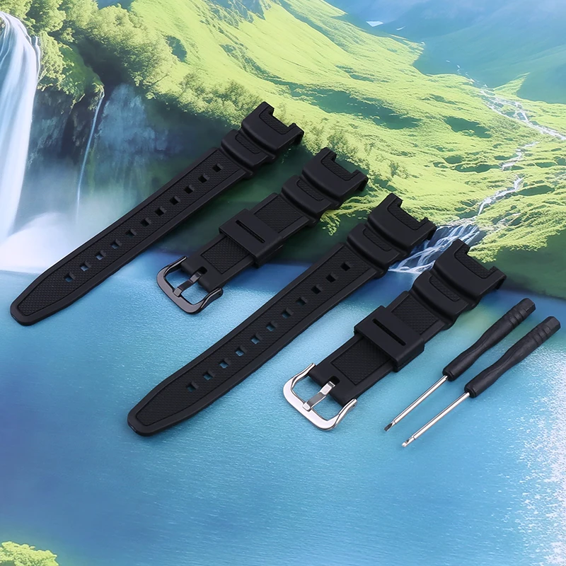 

Black Resin Replacement Strap for Casio SGW-100 200 3157 Men's Watchband Durable Sport Band Compatible with Casio SGW-100J-1V/2B