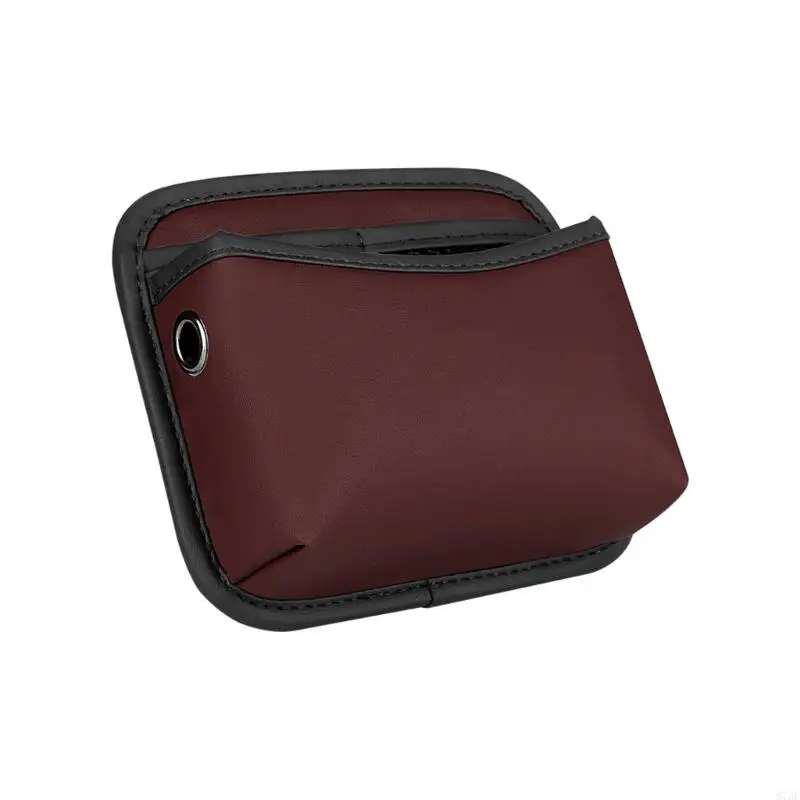M76E 2-Section Car Storage Pocket, Adhesive Vehicle Pocket with Mesh Compartment for Seat Back and Console Storage